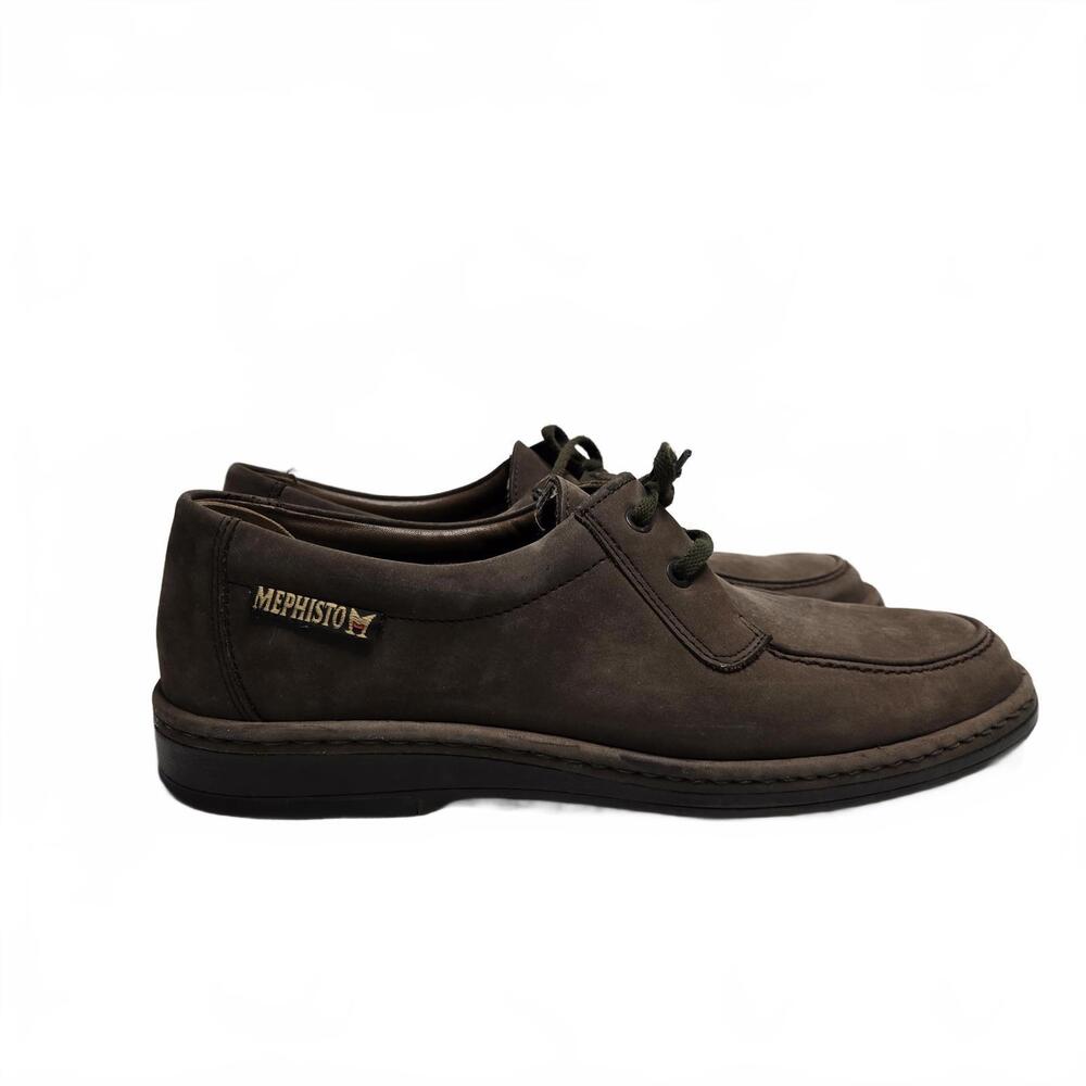 Mephisto Shoes Men's 10.5 Brown Suede Dress Loafers Lace Up Air Jet Leather